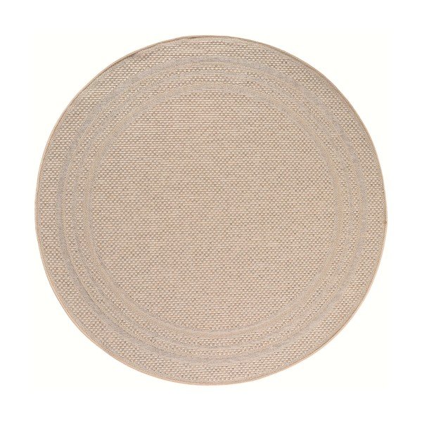 Beiger runder Teppich für den Innen- und Außenbereich, Ø 120 cm Desert 1304 - Ayyildiz Carpets