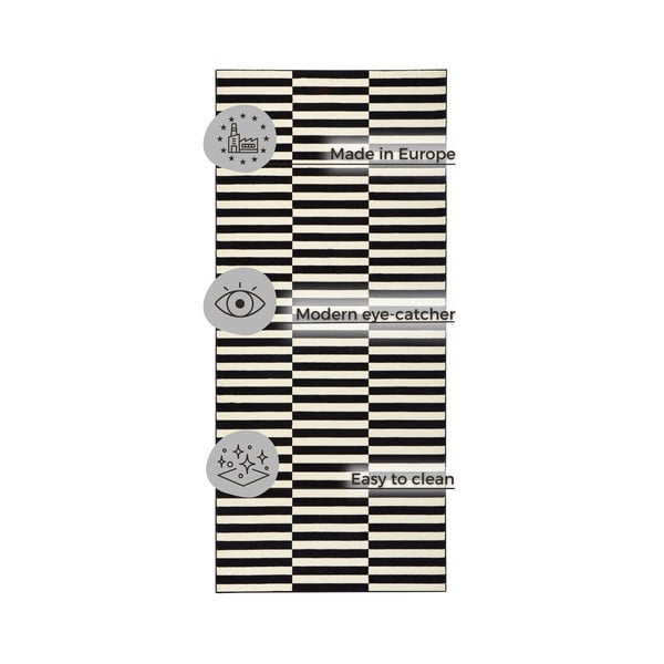 Schwarzer/cremefarbener Teppich 80 x 200 cm Gloria - Hanse Home-image-4