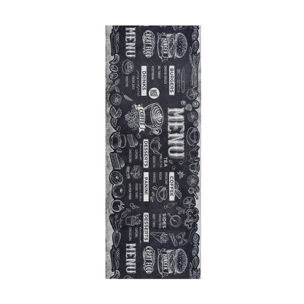 Schwarzer Teppich 52x200 cm Ricci Menu – Universal