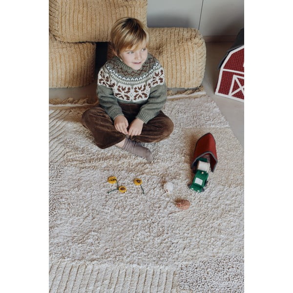 Beiger Spielteppich aus Baumwolle für Kinder, 120 x 170 cm Farm Fields - Lorena Canals-image-4