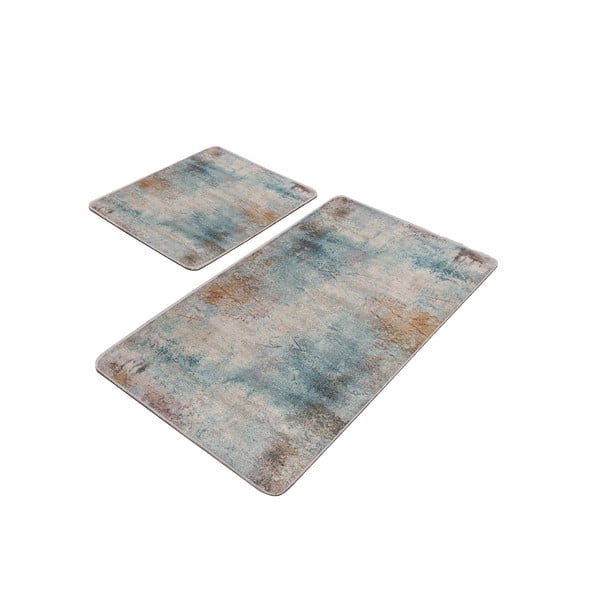 Blau-graue Badezimmerteppiche im 2er-Set, 60 x 100 cm - Mila Home
