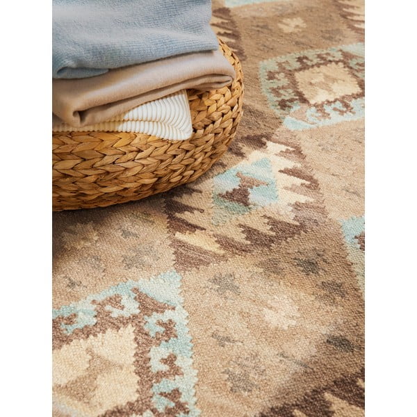 Hellblau/beige, beidseitig nutzbar, handgewebter Wollteppich, 120 x 170 cm Kamal Dune - Hanse Home-image-2