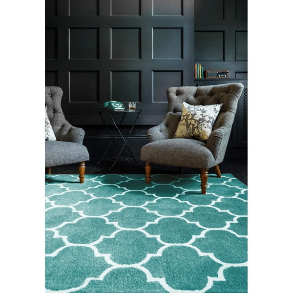 Blauer, handgewebter Wollteppich, 120 × 170 cm Albany Ogee - Asiatic Carpets-image-1