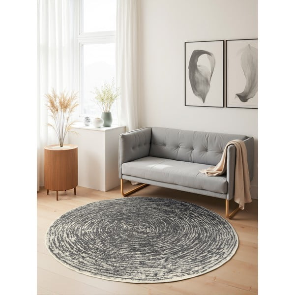 Grau-cremefarbener runder Teppich, Ø 120 cm Gloria Cavallo - Hanse Home-image-1