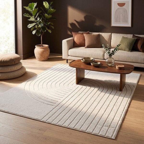 Cremefarbener Teppich 200x290 cm Solace – ESTE-image-1