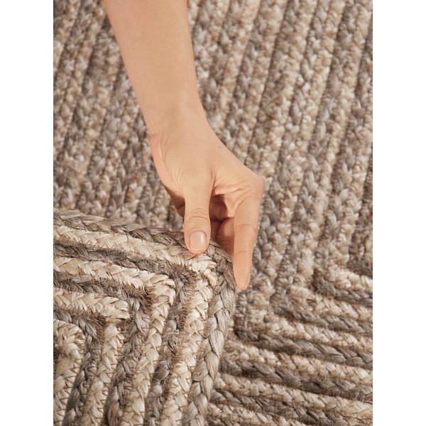 Doppelseitiger/handgewebter Jute-Teppich in hellem Naturton/in dunklem Naturton, 160 × 230 cm Juno - Hanse Home-image-3