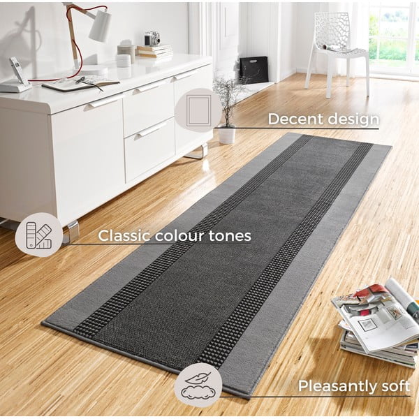 Grauer Läufer 80 × 300 cm Basic - Hanse Home-image-4