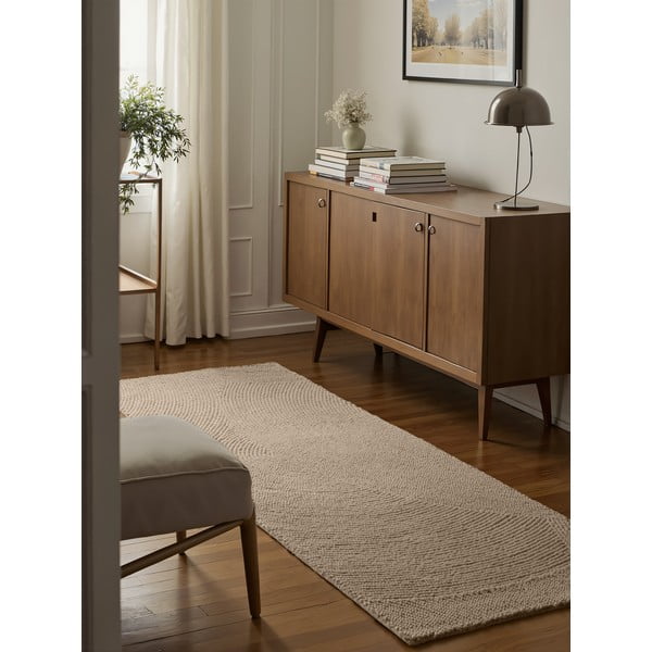 Beiger, handgewebter Wollläufer, 80 x 300 cm Calmio - Hanse Home-image-3