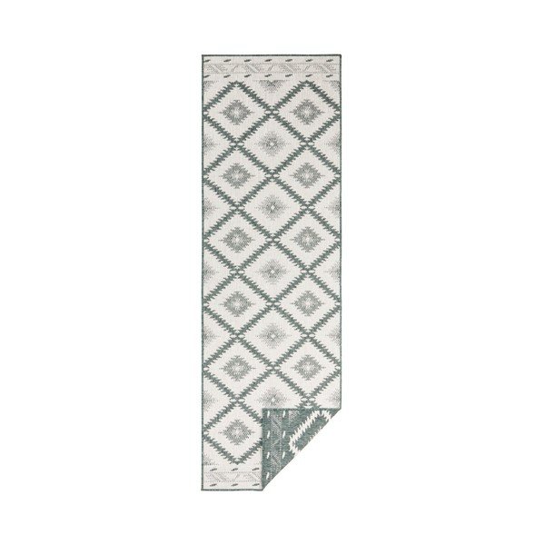 Grüner/beige Teppich für Innen- und Außenbereiche 80x250 cm Malibu – Hanse Home