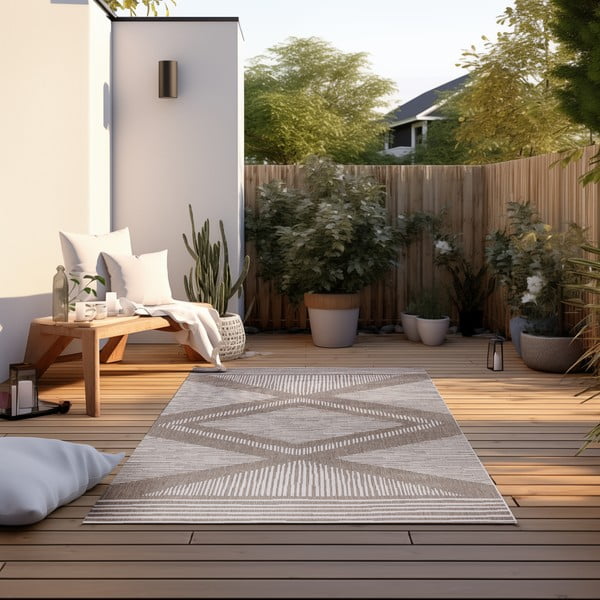 Cremebrauner Outdoor-Teppich, 120 × 170 cm Gemini - Elle Decoration-image-3