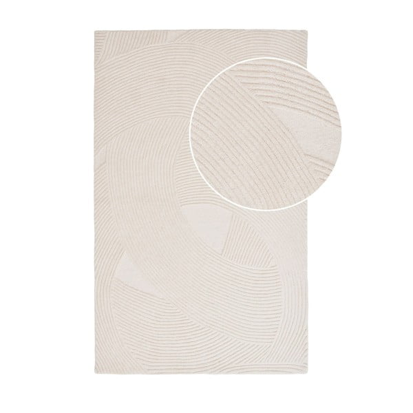 Cremefarbener, handgewebter Wollteppich, 200 × 300 cm Pune - House Nordic