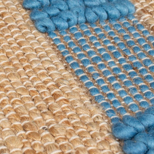 Blauer/naturfarbener, handgewebter Läufer mit Juteanteil, 60 x 230 cm Medina Jute - Flair Rugs-image-4
