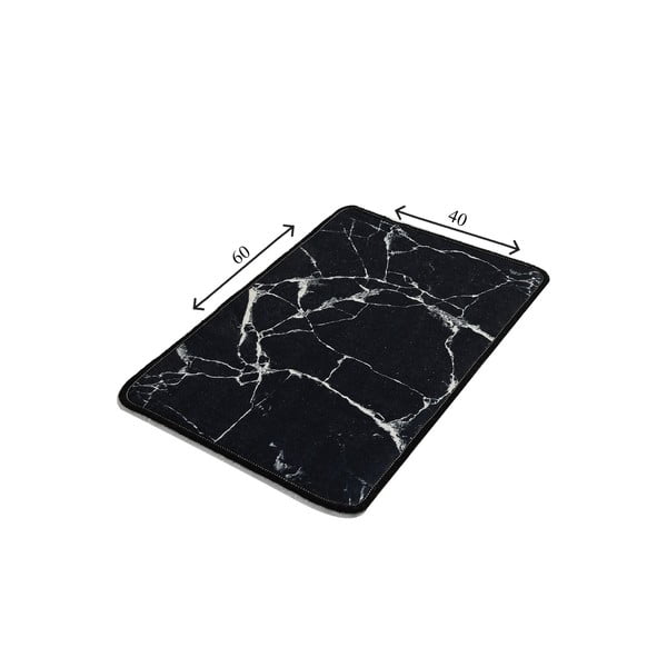 Schwarzer Badezimmerteppich, 40 x 60 cm Marble - Foutastic-image-2