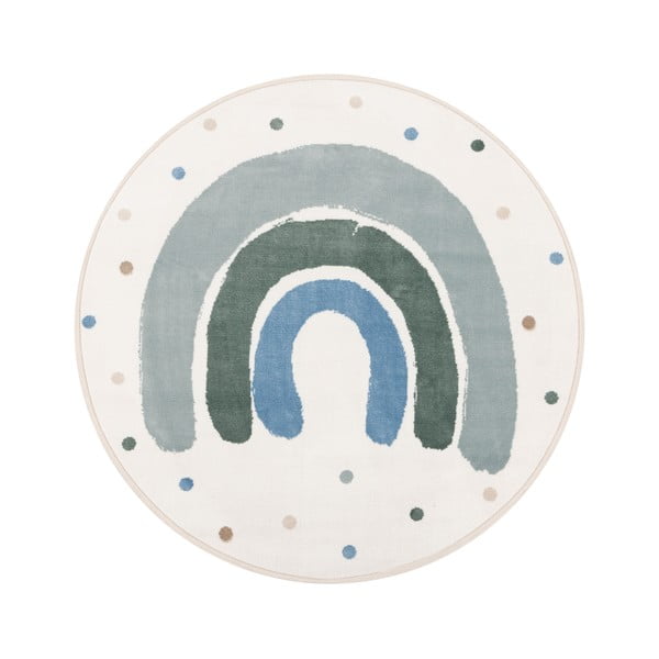 Grüner/elfenbeinfarbener Kinderteppich, Ø 133 cm Joyful Mint - FD