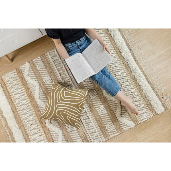 Weißer/naturfarbener, handgewebter Teppich mit Juteanteil, 120 × 170 cm Medina - Flair Rugs-image-4