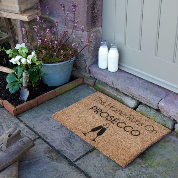 Fußmatte aus Kokosfasern, 40 × 60 cm This Home Runs On Prosecco - Artsy Doormats-image-3