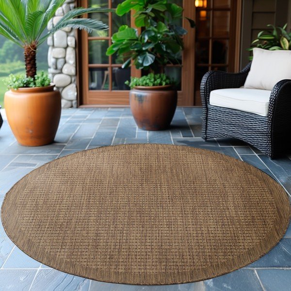 Runder Teppich für den Innen- und Außenbereich in Naturfarbe, Ø 200 cm Giza 1410 - Ayyildiz Carpets-image-1