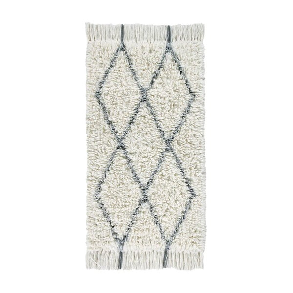 Cremefarbener, waschbarer, handgewebter Wollteppich, 80 x 140 cm Berber Soul - Lorena Canals