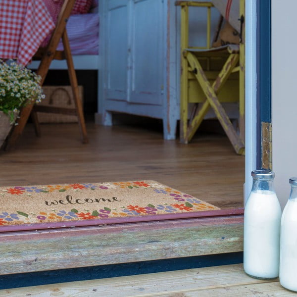 Fußmatte aus Kokosfasern, 40 x 120 cm Welcome Floral - Artsy Doormats-image-3