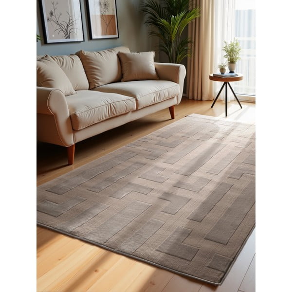Beiger Teppich 120 × 170 cm Perles Onyx - Elle Decoration-image-1