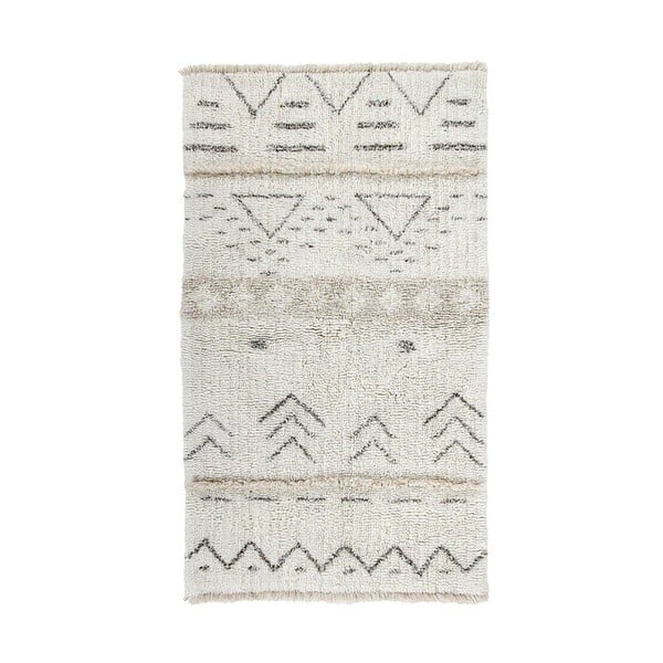 Cremefarbener, waschbarer, handgewebter Wollteppich, 80 × 140 cm Lakota Day - Lorena Canals