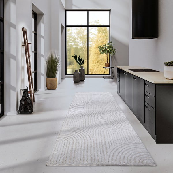 Cremefarbener Läufer 80 × 240 cm Chappe Cream White - Elle Decoration-image-1