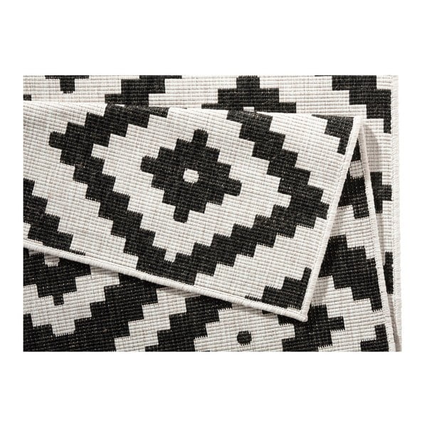 Schwarzer/elfenbeinfarbener Teppich für Innen- und Außenbereiche 80x150 cm Malta – Hanse Home-image-4
