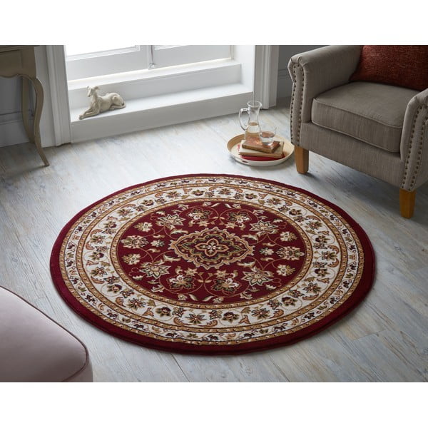 Roter runder Teppich, 133 × 133 cm Sherbone - Flair Rugs-image-1