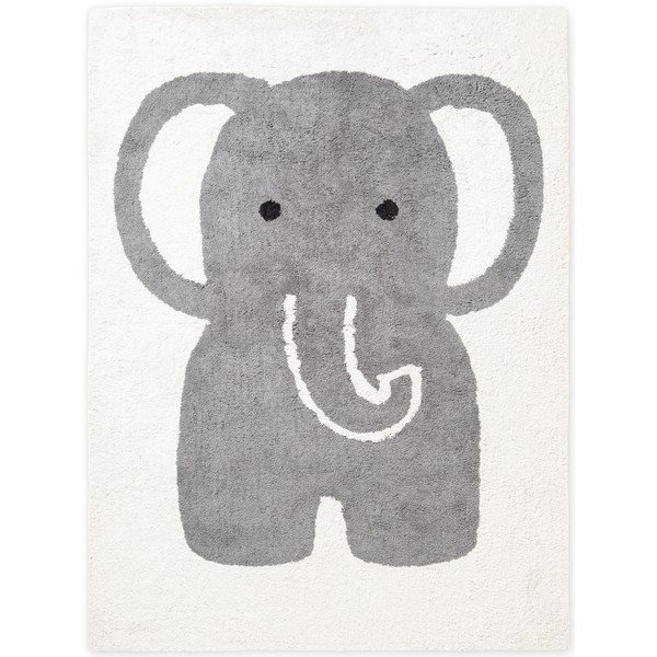 Grauer/cremefarbener, waschbarer, handgewebter Baumwoll-Kinderteppich, 140 x 200 cm Snuggle Emil - Hanse Home