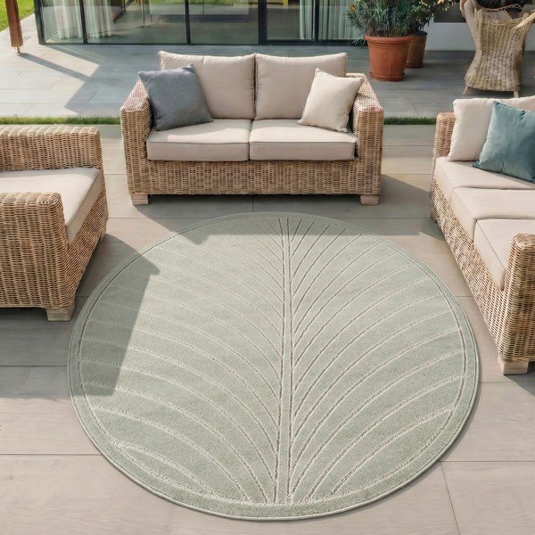 Grüner runder Teppich für drinnen und draußen, Ø 120 cm Nova 1204 - Ayyildiz Carpets-image-1