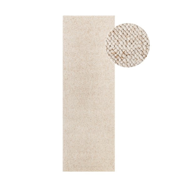 Cremefarbener, waschbarer Läufer, 80 × 240 cm Rocco Cream - Elle Decoration