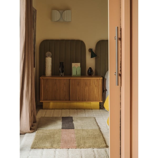 Handgewebter Wollteppich, 80 × 140 cm Chroma Dusty Pink - Lorena Canals-image-3