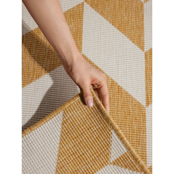 Ockergelber/cremefarbener Teppich für den Innen- und Außenbereich, 160 × 230 cm Haringey Terrick - Ted Baker-image-3