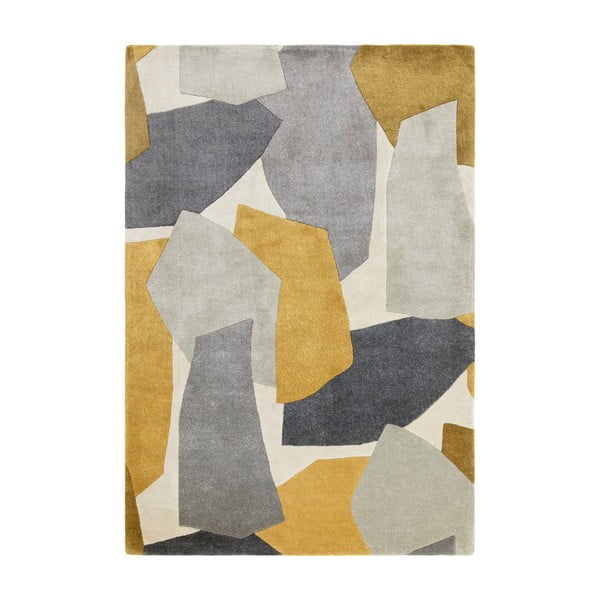Handgewebter Teppich aus recycelten Fasern in Ockergelb und Grau, 200 × 290 cm Romy - Asiatic Carpets