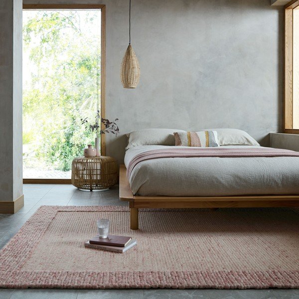 Hellrosa, handgewebter Teppich mit Wollanteil, 160 × 230 cm Rue - Flair Rugs-image-1