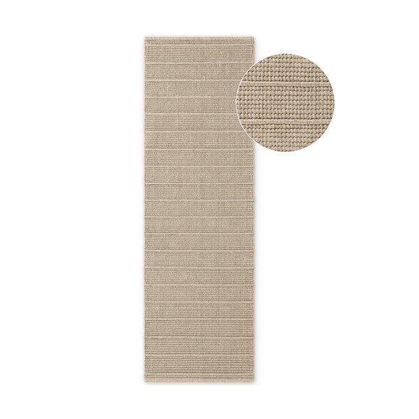 Beiger, handgewebter Läufer aus Wolle, 80 x 250 cm Camden Parker - Ted Baker