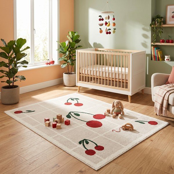 Beiger Kinderteppich 120 x 170 cm Cherry - ESTE-image-1