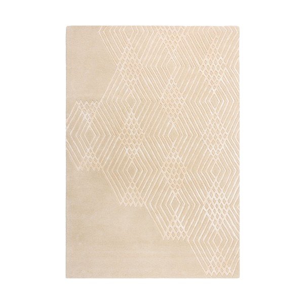 Beiger Wollteppich 160 x 230 cm Diamonds - Flair Rugs