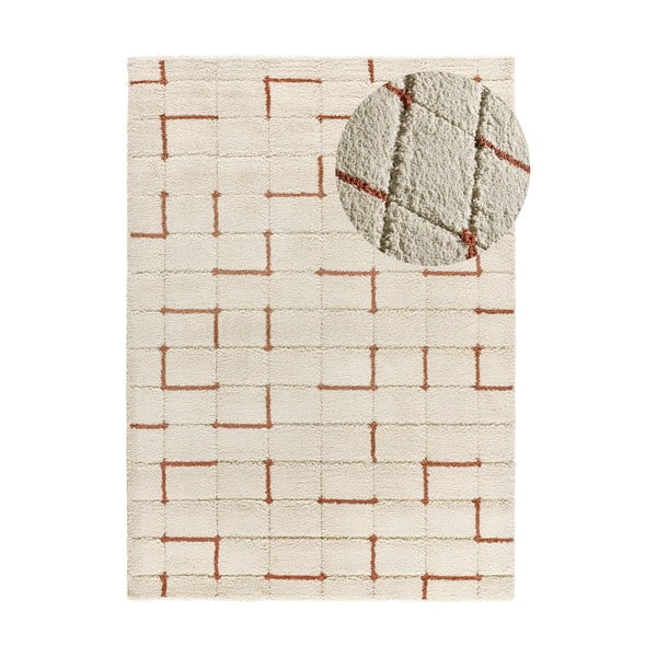 Teppich in Ziegelrot und Creme, 80 x 150 cm Brenda - Universal