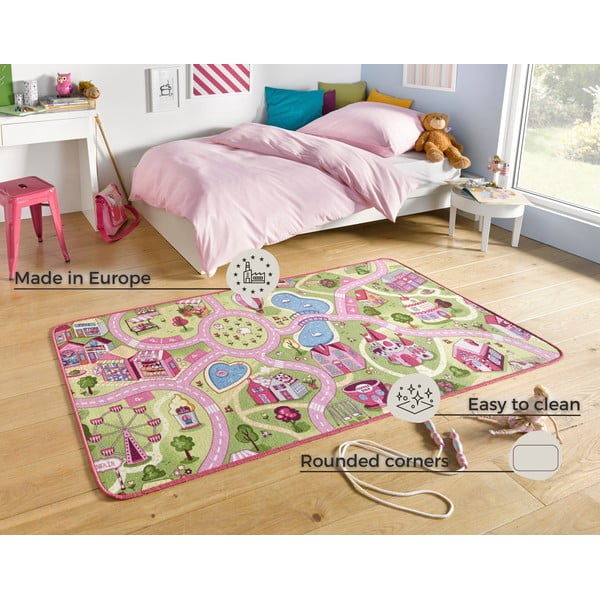 Rosa Kinderteppich 90x200 cm Sweet Town – Hanse Home-image-2