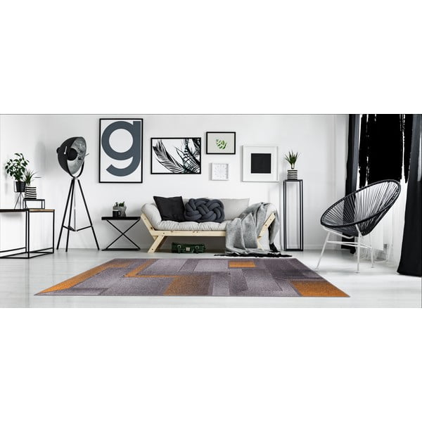 Teppich in Ockergelb und Grau, 80 x 160 cm Meteo - FD-image-1