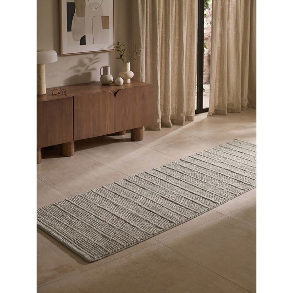 Grauer, handgewebter Läufer aus Wolle, 80 x 250 cm Camden Parker - Ted Baker-image-1