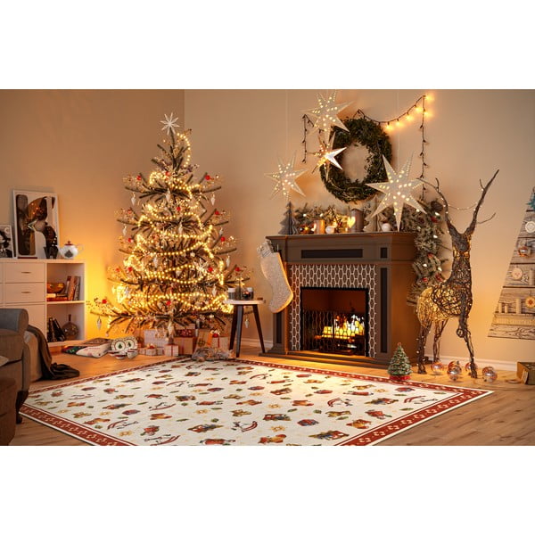 Roter Teppich mit Weihnachtsmotiv, 160 × 230 cm Toy's Delight Red Christmas - Villeroy&Boch-image-1