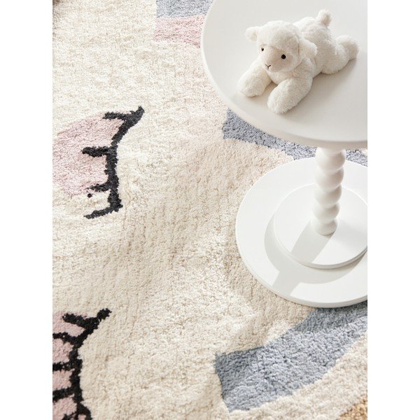 Cremefarbener, waschbarer/handgewebter Baumwoll-Kinderteppich, 140 x 200 cm Snuggle Nappi - Hanse Home-image-4