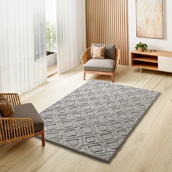 Grauer Teppich 64 × 120 cm Juno - Universal-image-1