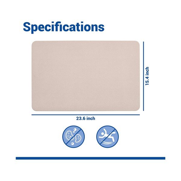 Beigefarbene Badematte aus Kieselgur, 39 x 60 cm Simi - Wenko-image-3