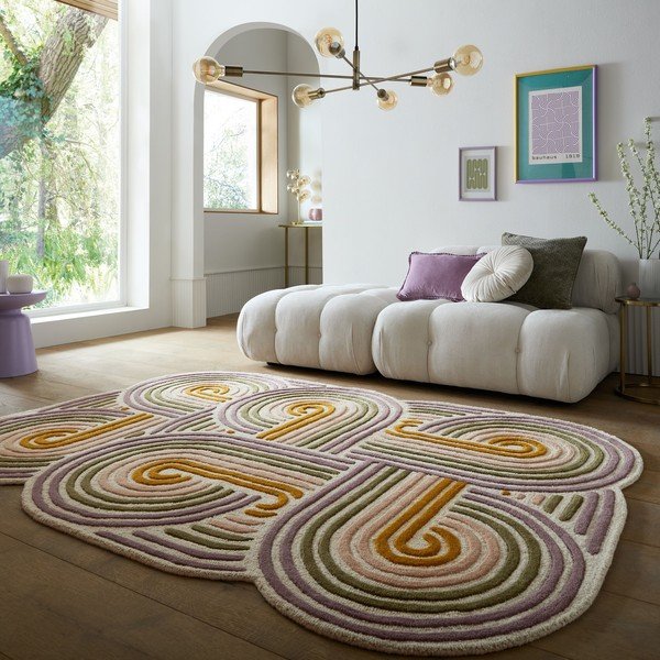 Grüner, handgewebter Wollteppich, 160 × 230 cm Spiral Shaped - Flair Rugs-image-1