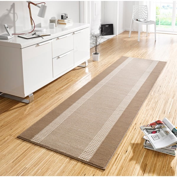 Brauner/beiger Läufer 80 × 200 cm Basic - Hanse Home-image-1