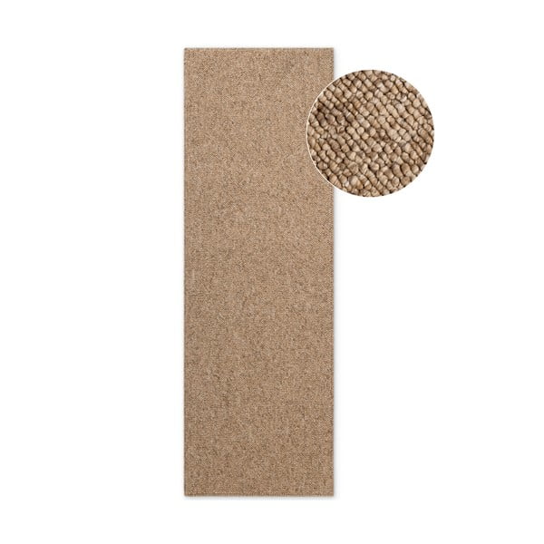 Hellbraune, waschbare Lauffläche, 80 × 240 cm Rocco Caramel - Elle Decoration