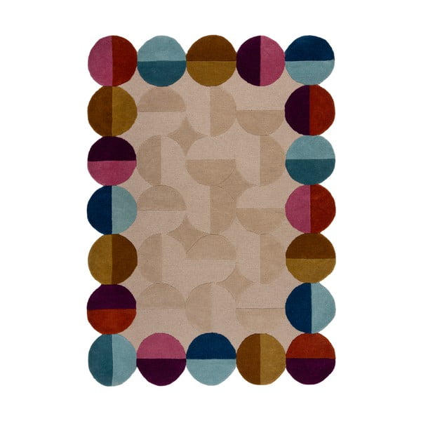 Beiger, handgewebter Wollteppich, 120 x 170 cm Mia Textured Scallop - Flair Rugs